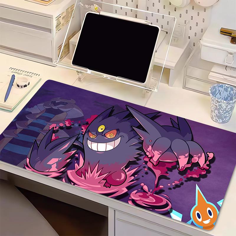 Mouse Pad Lock Edge Thickened PPokemon Gengar Large Xxl Gamer Keyboard Pad Extended Desk Mat Table Carpet Mousepad For Computer