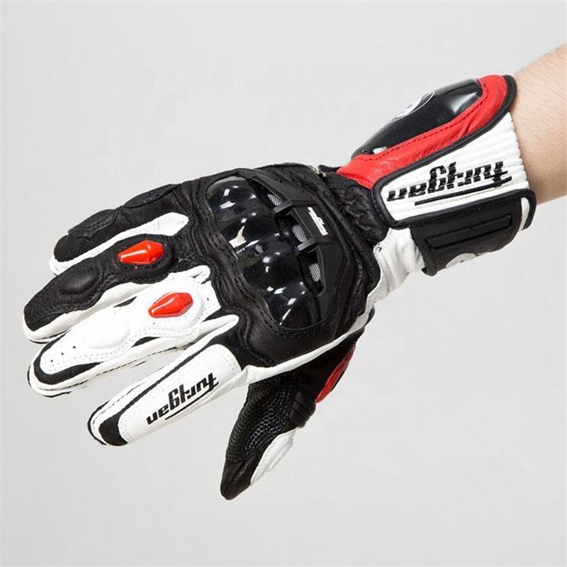 AFS 18 Motorcycle Riding Leather Carbon Fiber Gloves Cross-country Mountain Bike Motorbike Gloves Motocross Racing Rider Gloves