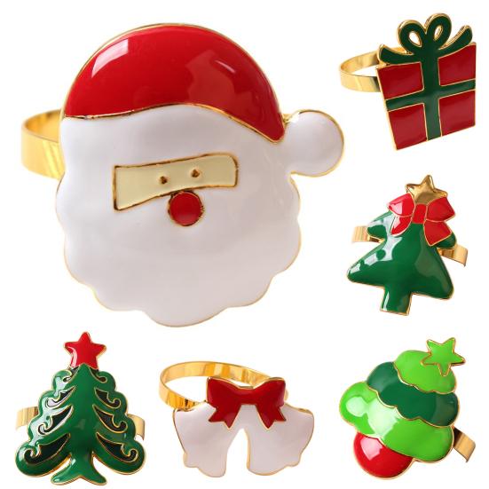 2Pcs Napkin Buttons Decorative Room Reusable Christmas Holders Napkin Ring Dining Decor