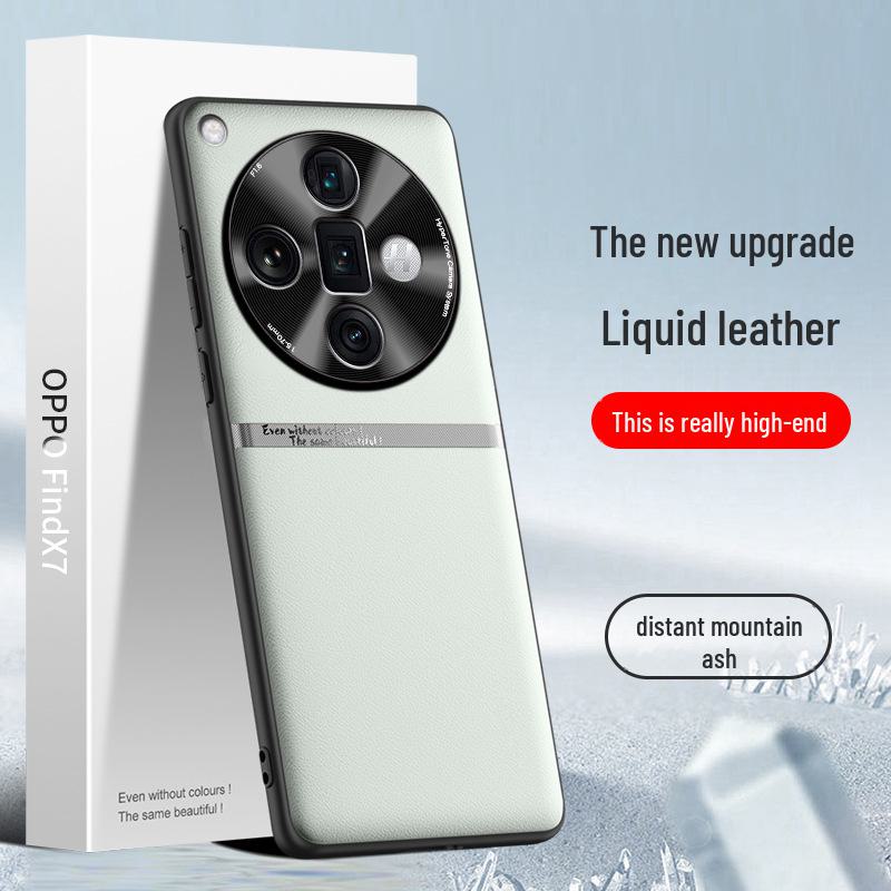 Liquid Leather Case for Oppo Find X7, Anti-fall and Anti-fouling Protective Cover.