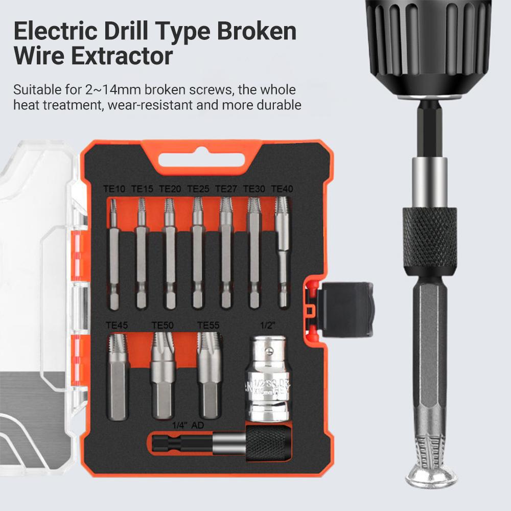 Set of 12 Damaged Screw  tractors, Split Screw Removal Kit for Broken  s, Nuts, Studs, Fittings,  traction Tool with 2 Bit Holders