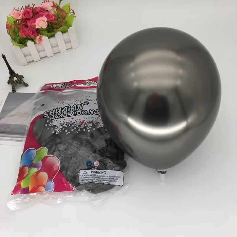 

10-Inch Shuai An Metal Ball Birthday Wedding Golden Rose Gold Round Balloon Arrangement Shopping Mall Holiday Decoration Scene 50 10-inch metal balls black