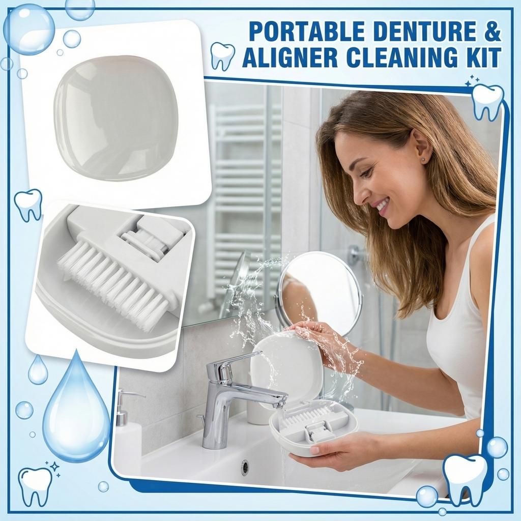 Portable Braces Cleaning Box Denture Cleaner Portable Teeth Box