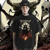 Skull T Shirt Big Size Loose Round Collar Tee Y2k Unisex Clothes Graphic Printing Streetwear T-shirt Quick-Drying Hip Hop Tees