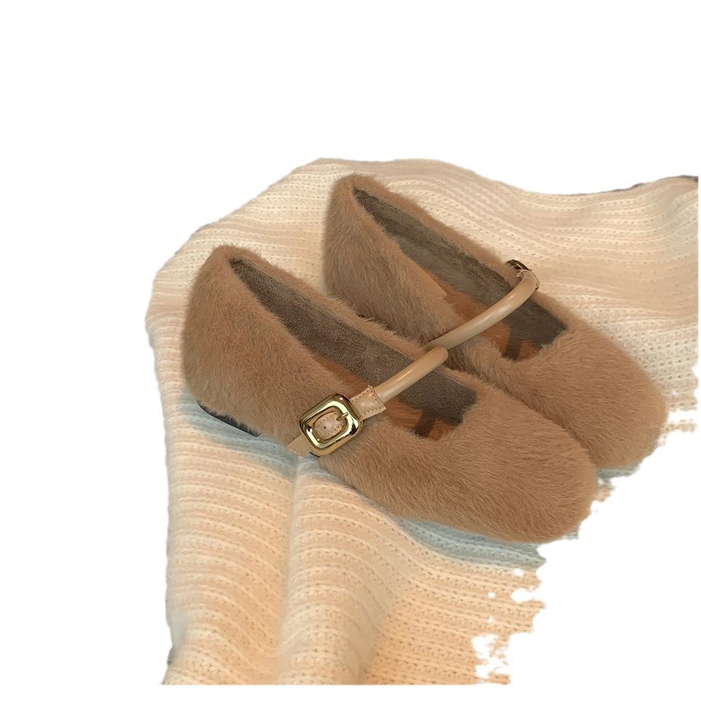 Herbst und Winter neue Ballerina mit innerer Erhöhung Mao Mao flachmündige Mary Jane Einzelschuhe Damen