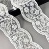 White Organza Strand Beads Three-Dimensional Flower Embroidery Barcode Clothing Cuffs Belt Decorative Lace Accessories