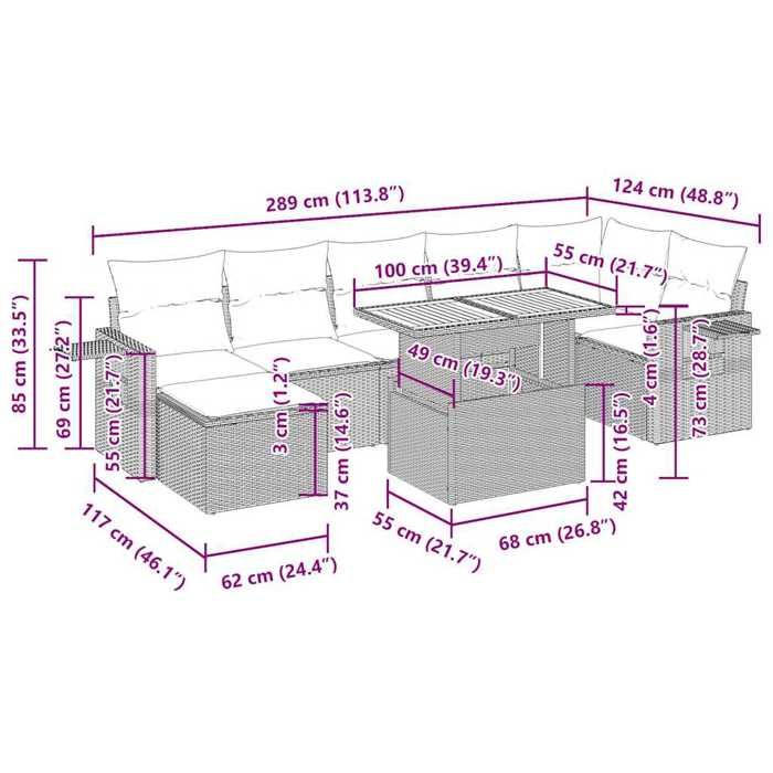 VidaXL Salon de jardin 8 pcs avec coussins noir résine tressée 3327177