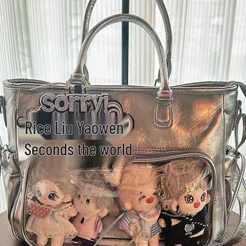 Konzert 2025 Verstecktes Fach JK Uniform Umhängetasche mit Leuchttafelhalterung für Pendeln und Aufbewahrung