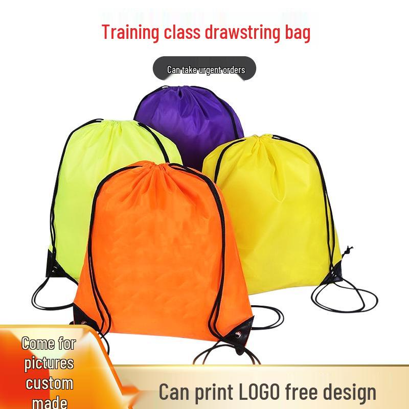 Custom 210T Polyester Double Shoulder Drawstring Backpack & Portable Shoe Storage Bag
