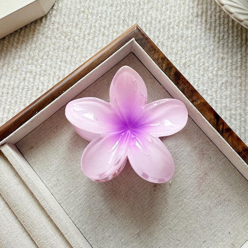 Plumeria Gradient Color Pattern Hair Clip 1pc