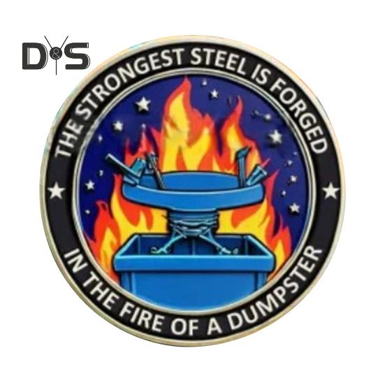 Kafatası Çöp Konteyneri Alev Madeni Para Renkli İskelet Meydan Madalyası Metal İlham Verici Cep Jetonu İş Arkadaşları Erkekler Kadınlar için Masa Aksesuarları