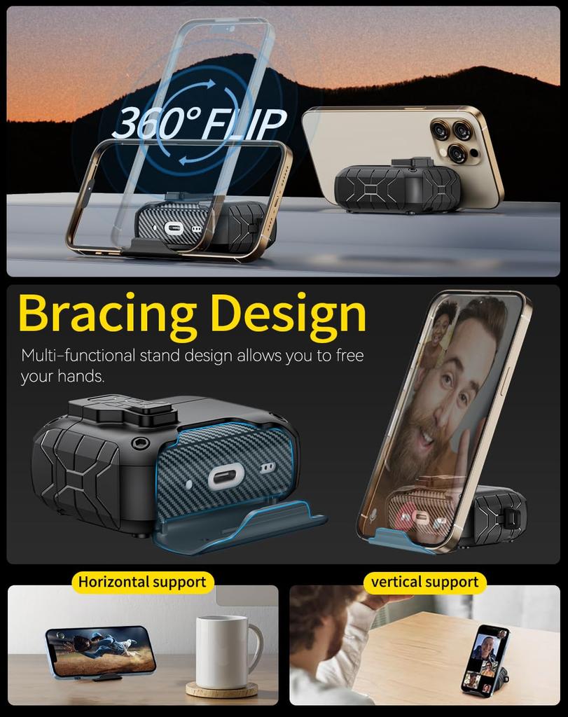 For AirPods Pro 3 Case (2025) with Phone Stand & Cleaning Kit Magnetic Automatic Lock Case Cover for AirPods Pro 3rd Generation