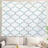 Blue Abstract Stripes Wall Tapestry,Modern Wall Hanging Large Tapestry Decoration Polyester Fiber White Hem Around for Dorm Room