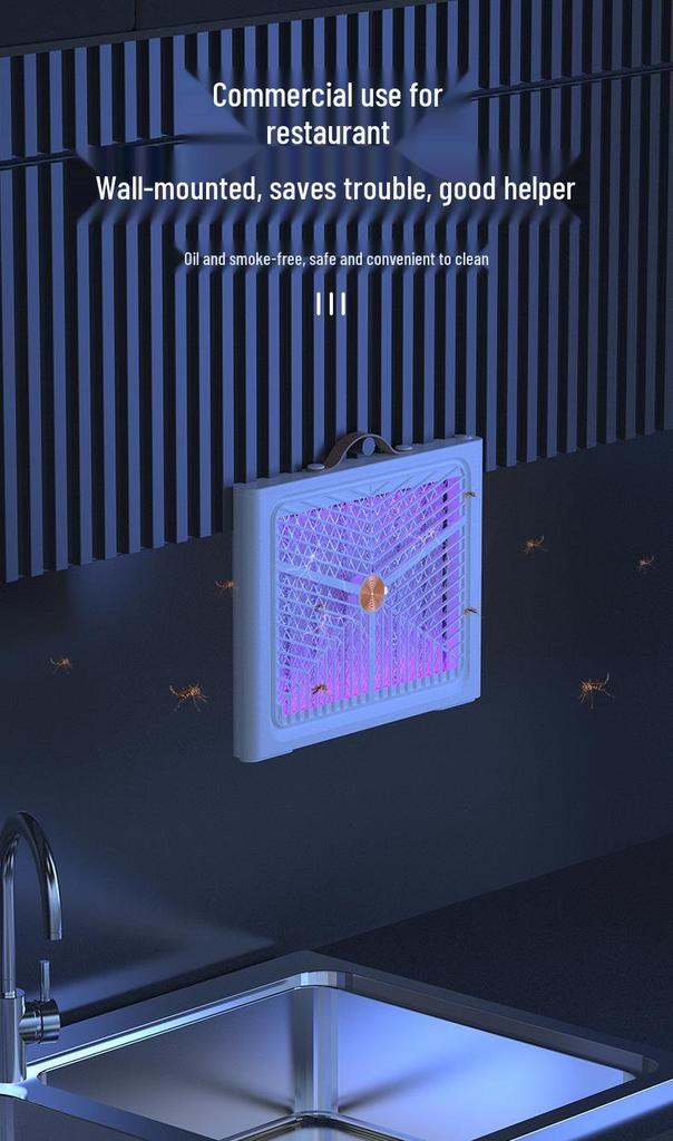 Portable Mosquito Killer Lamp: Indoor/Outdoor Fly Repellent with Electric Shock & Photocatalyst, Wall-Mount or Desktop Use