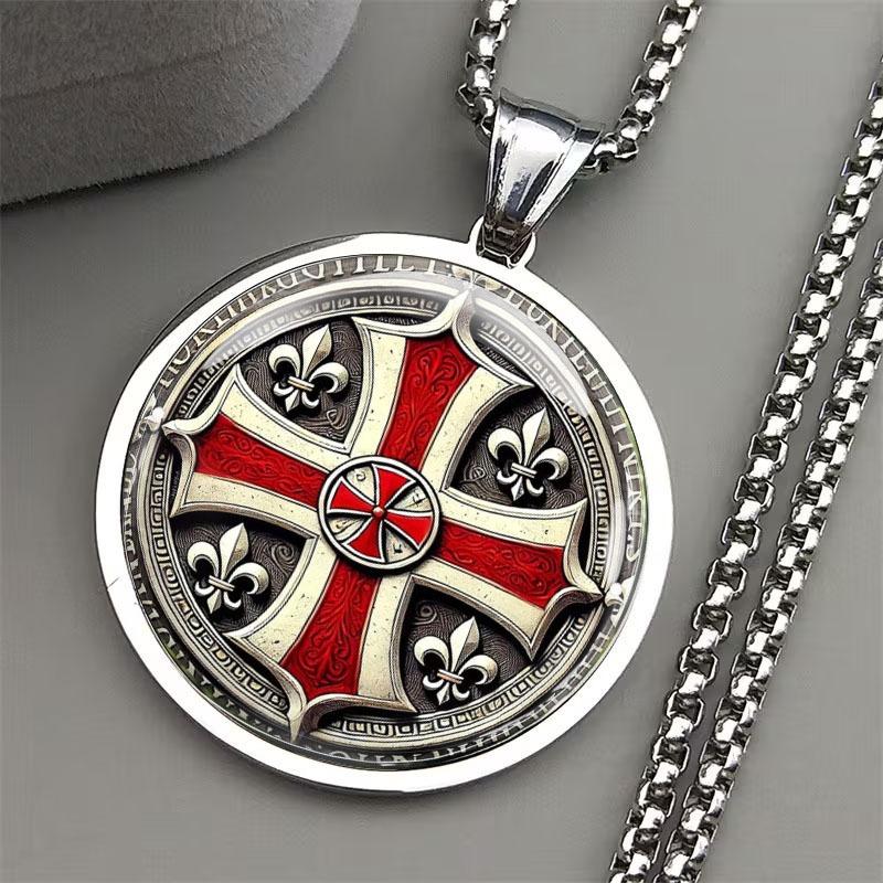 Men's Knights Templar Trendy Men's Faith Totem Accessories Anti-rust and Wear-resistant Necklace Pendant