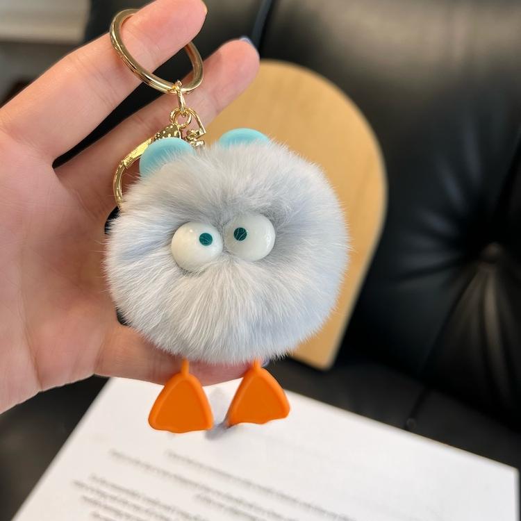 Uroczy Królik Rex Pióro Kaczka Mała Kulka Włosów Brelok do Kluczy Samochodowych Zawieszka Ins Celebryta Internetowa Pluszowa Zawieszka do Torby na Książki Prezent