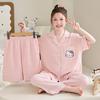 Girls' Lightweight Summer Pajamas: 2026 Ice Silk Three-Piece Set for Medium & Large Children