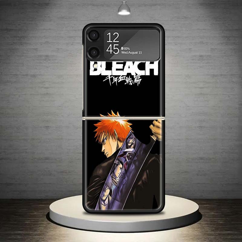 Kurosaki Ichigo Bleach Phone Case For Samsung Galaxy Z Flip 7 6 5 4 3 5G Shockproof Cover Z Flip7 Flip6 ZFlip5 Flip3 Flip4 Luxur