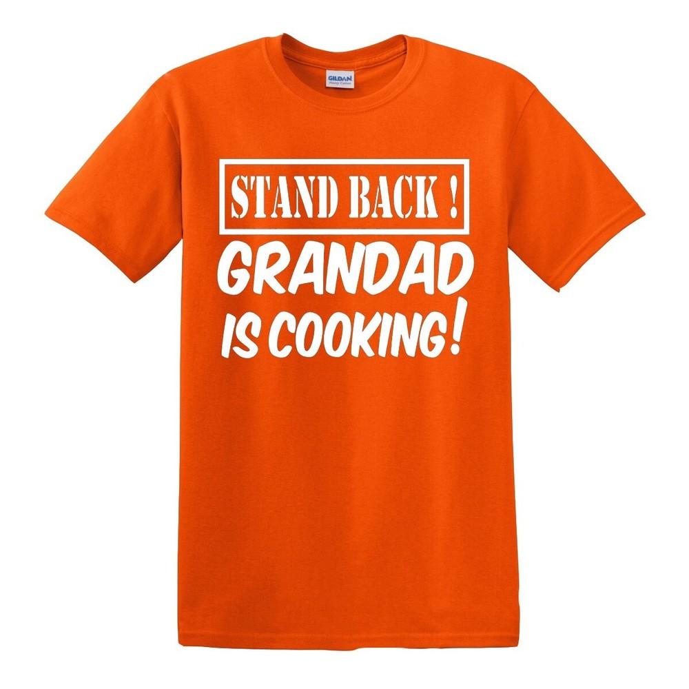 Stand back grandad is cooking tshirt mens funny novelty fathers day bbq tee top