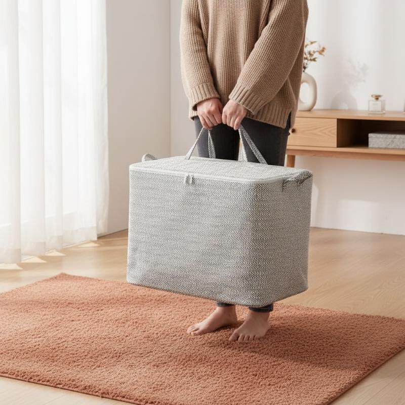 Large Clothes Storage Box 220L With Lid Foldable Storage Basket Organizer Bag for Laundry Bedding Bedroom Dorm Storage