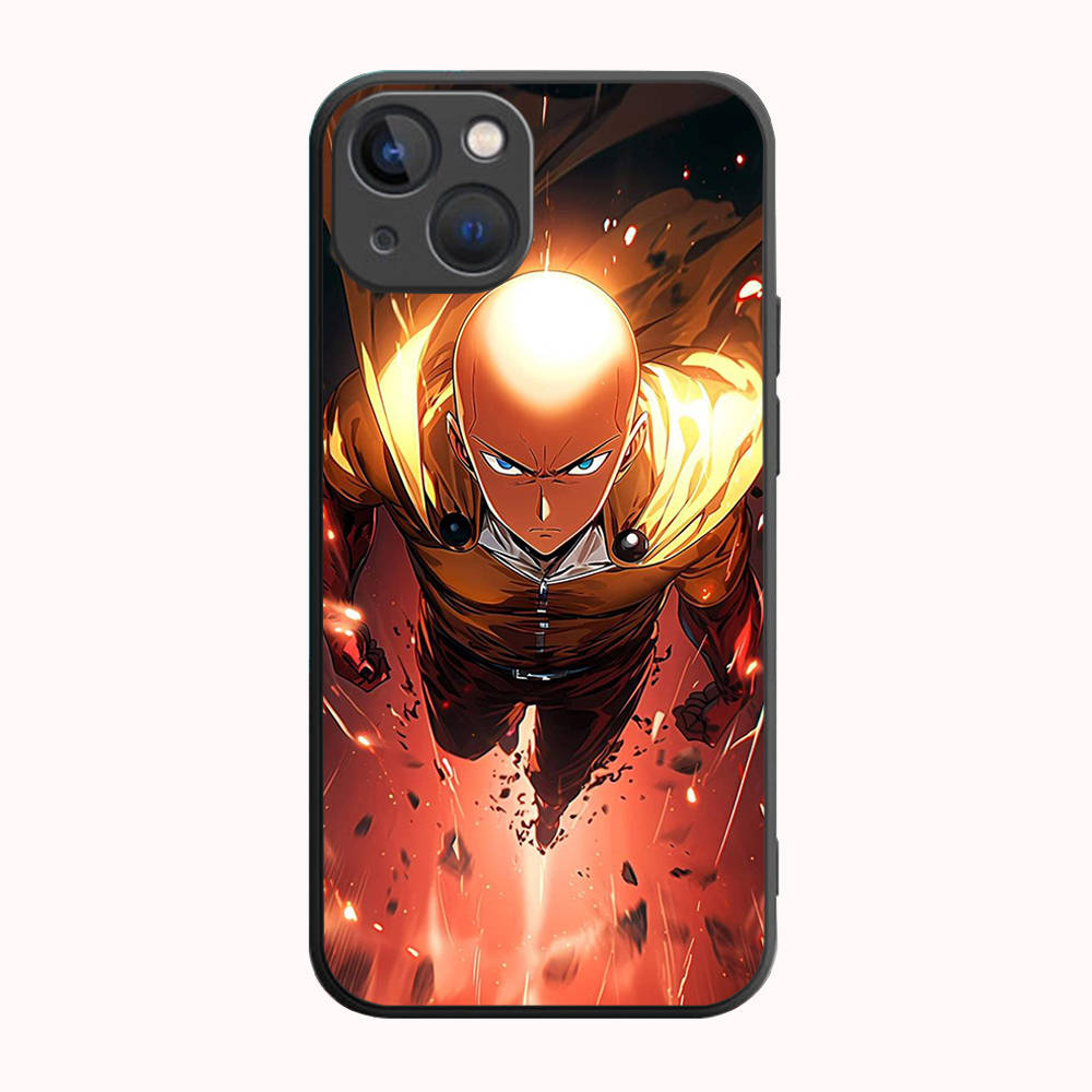 B-26 One Punch Man Černé pouzdro pro Samsung S24 S23 S22 S21 S20 FE S10 Lite Ultra S7 S8 S9 Plus A05S A11 A12 A13 A15 A22 A24 A25 A32 A52 A71 5G