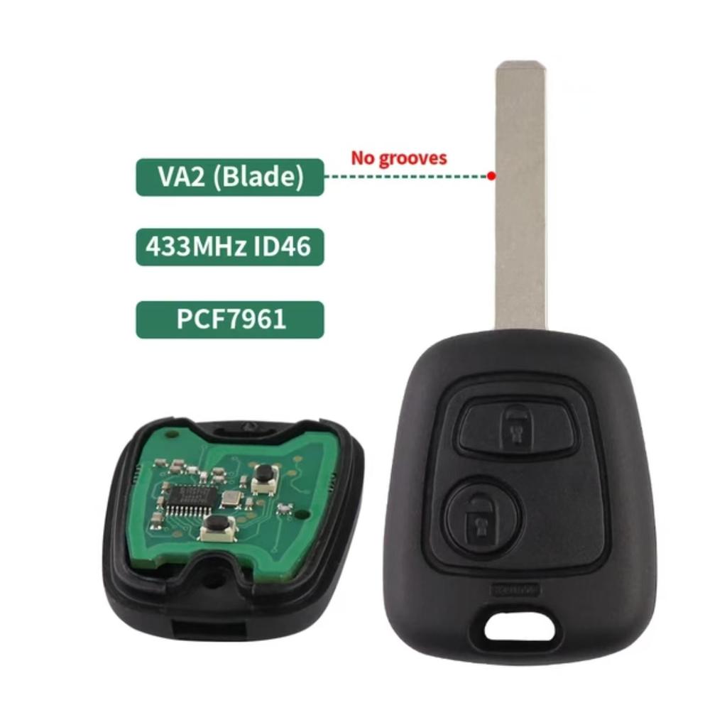 JINGXIN Remote Car Key 433MHz For Peugeot 107 207 307 407 For Citroen C1 C2 C3 Saxo Xsara Picasso ID46 PCF7961 Chip No Logo Key