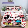Sweet and Heart-themed Mickey & Minnie Couple Patterns – The Perfect Choice for Decorating A Child's Bedroom. Warm Bedding Set.