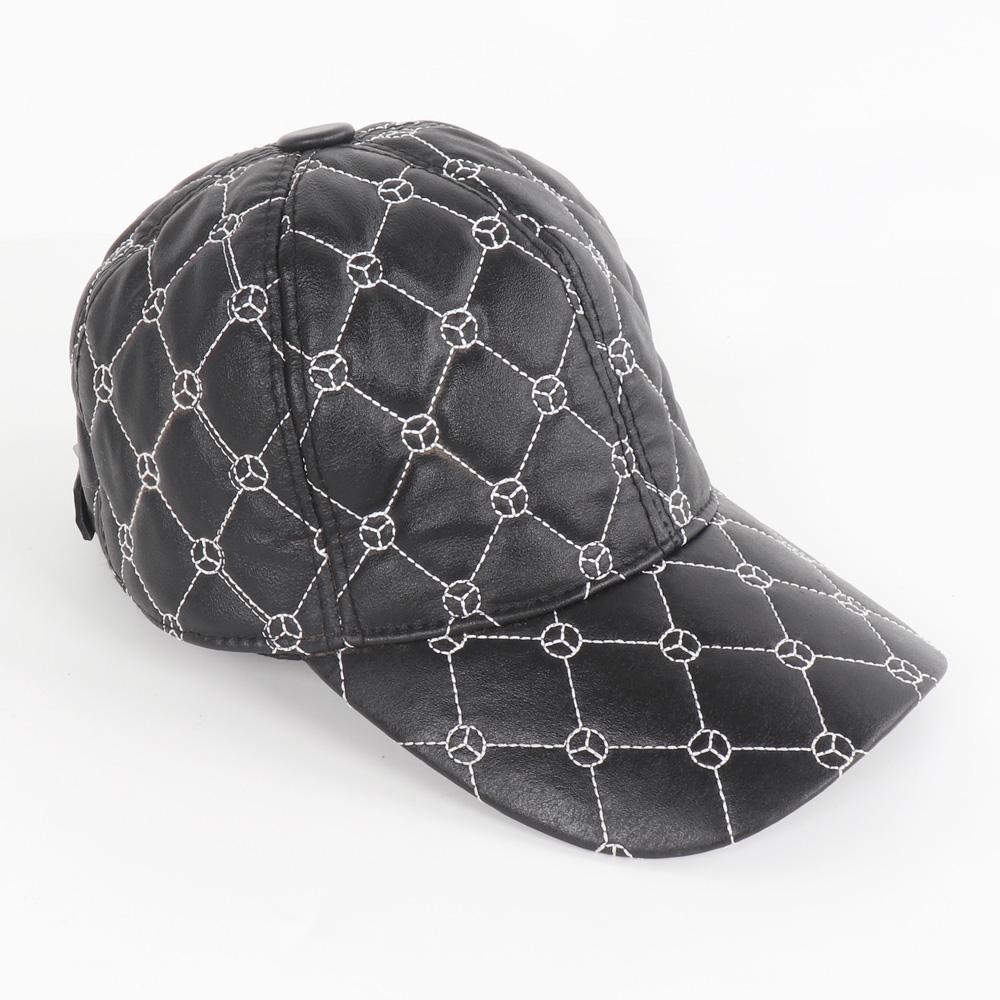 New Men Autumn Winter Real Sheepskin Leather Baseball Cap Quality Real Sheepskin Hat Unisex 100% Genuine Sheepskin Leather Hats