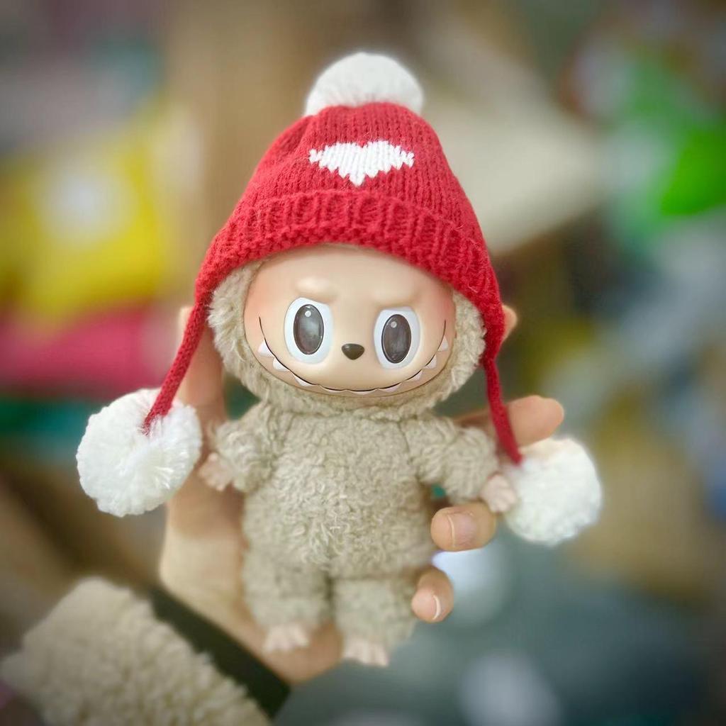 Labubu Macaron Christmas Set: 15cm Blind Box Pendant Doll with New Year Clothes