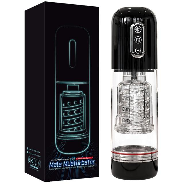 2025 Automatic Sucking Telescopic Rotating Masturbation Cup Male Sex Toys 5D Sensual Big Granules Real Vagina Pocket Oral Sex Adult 18+