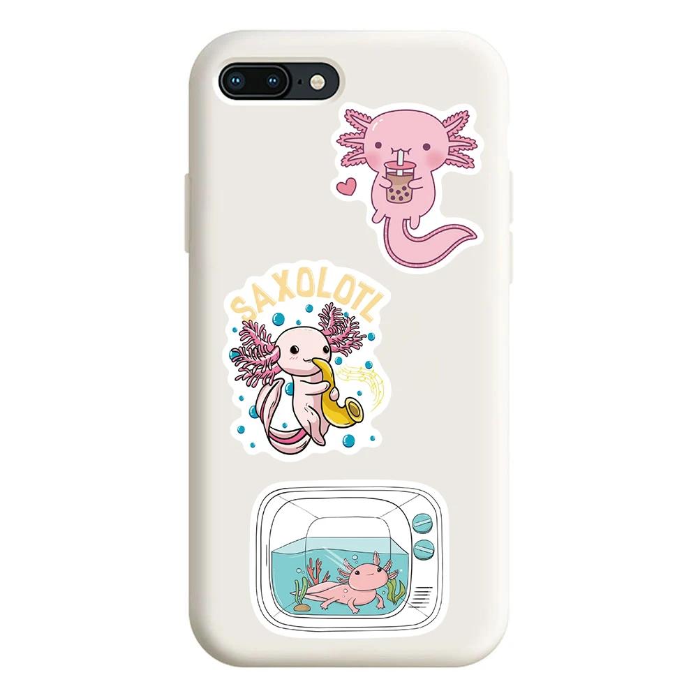 50Pcs Axolotl Graffiti Stickers Cute Animal Cartoon Decal Kids Toy Suitcase Scrapbook Diary Phone Laptop Sticker Pack