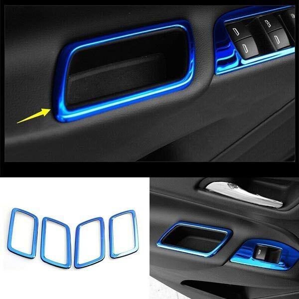 Blue Steel Inner Door Storage For Chevrolet Equinox 2018~2023 Box Frame Trim