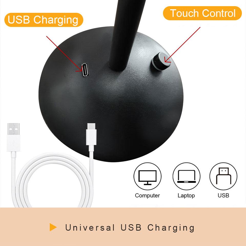 Table Lamp Desk stand led lighting Touch Dimming USB Rechargeable Night Light Nordic interior Bedside table lamp Coffee Bar gift