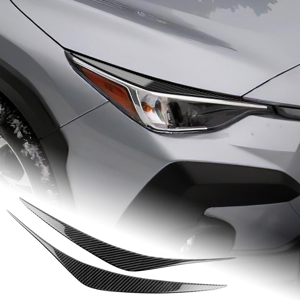 AIRSPEED Carbon Fiber Light Eyebrow Cover Trim Garnish for Subaru Crosstrek Impreza Custom Exterior Stylish Easy Black (GU Series) 2024-2025,