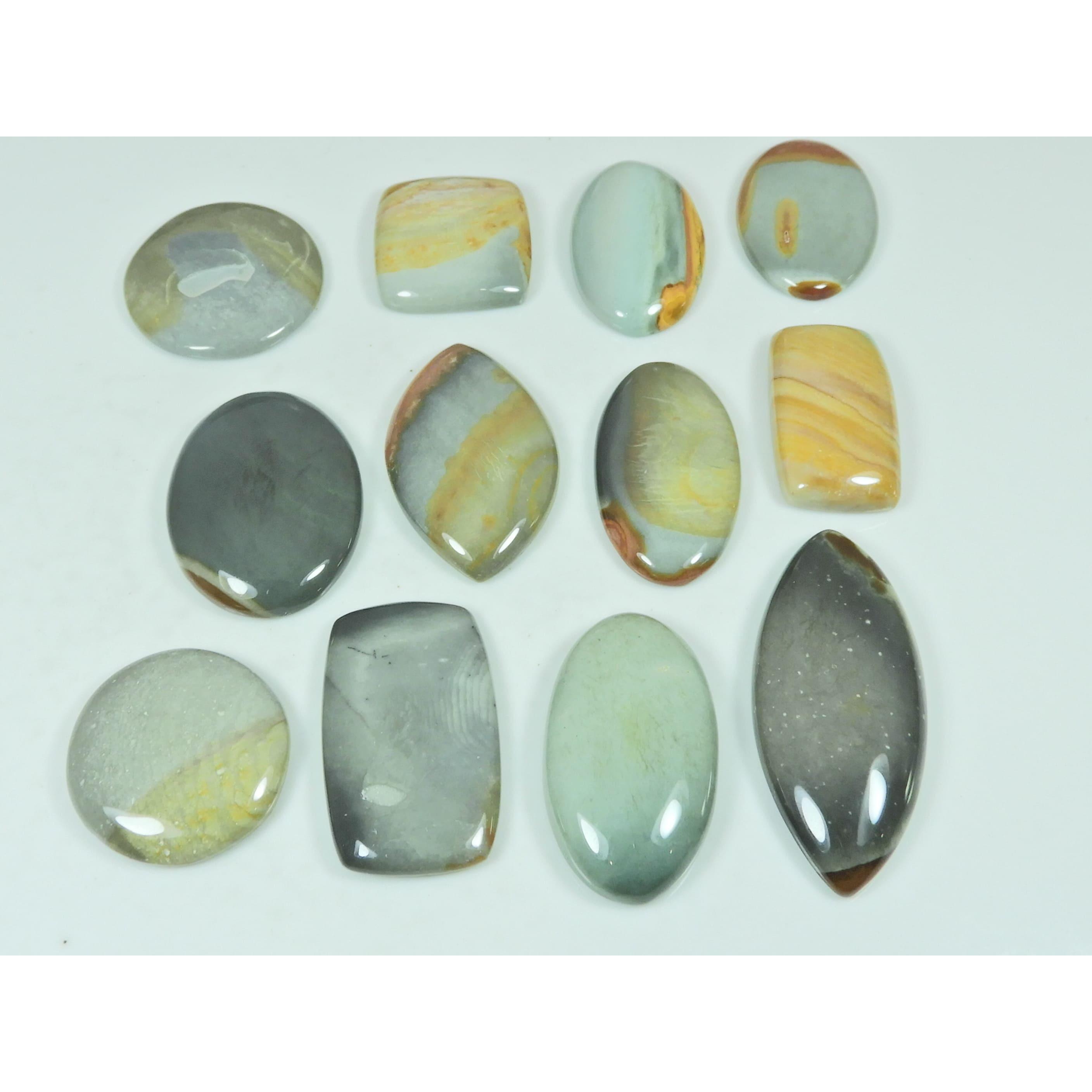325Cts. Natural Imperial Jasper Mix Shape Cabochon Loose Gemstone 12Pcs Lot C-2946
