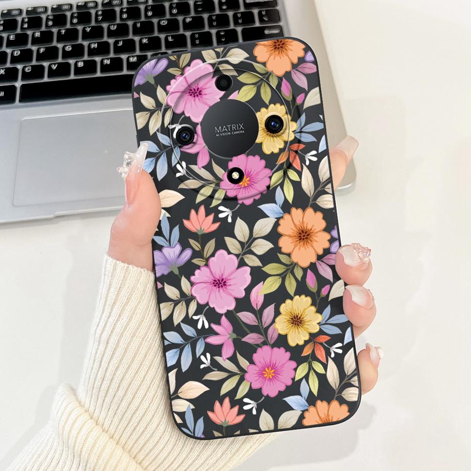 Für Honor X9a Hülle RMO-NX1 Bunte Blume Bemalte Abdeckung Weiche Silikon Handyhülle Für Huawei Honor X9 A X9a HonorX9a Hülle