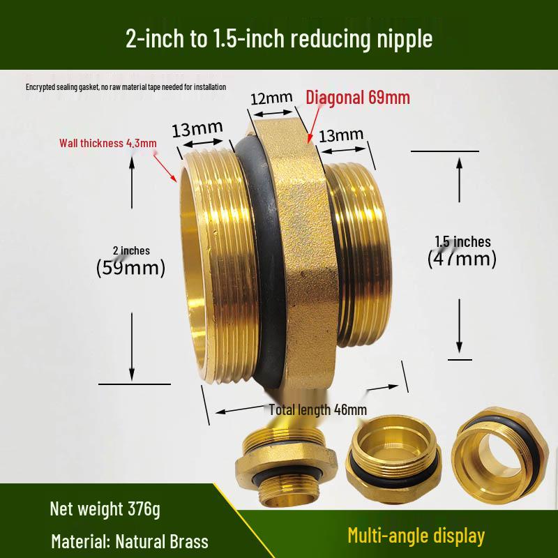 Copper Union with Inner/Outer Threads, Double Inner Thread Water Heater Connector Tee/Elbow Nipple, 46mm & 1" Thread, Different Diameters.