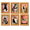 Decorative Photo Holders for Whiteboards Funny Wooden Fridge Magnets Frame Retro Cute Cat Pattern Magnetic Refrigerator Frames Metal Cabinets Locker