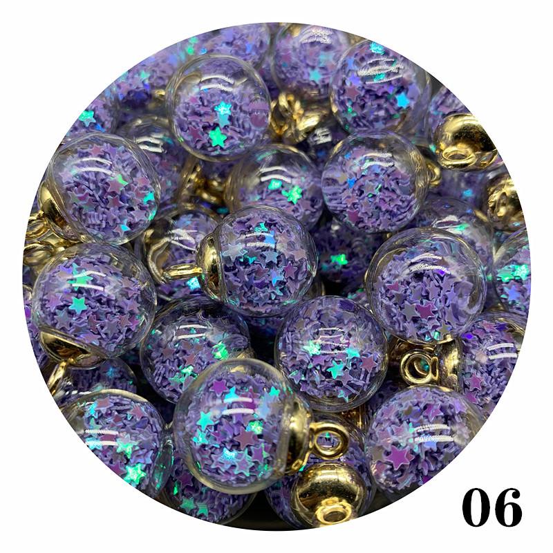 Star Sequin Glass Ball Pendant for Nail Art, Necklaces, Hair Accessories & Keychains