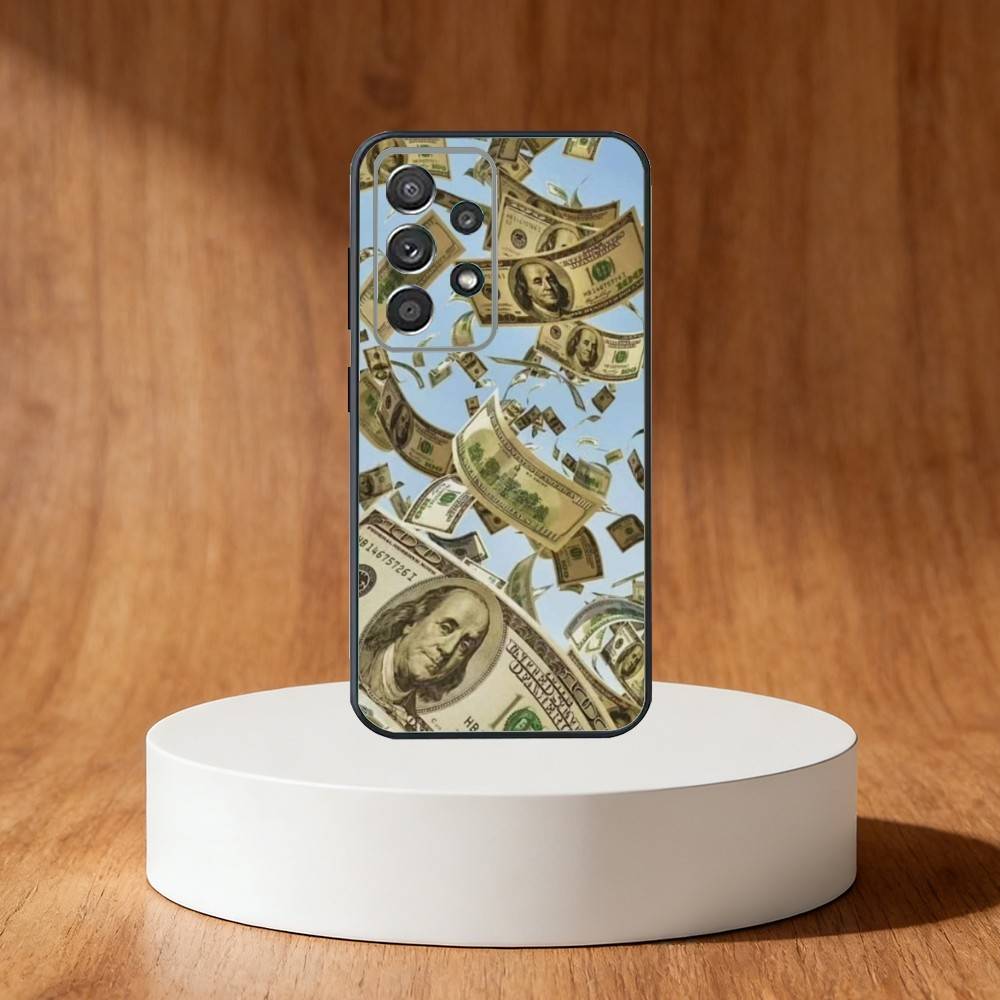 

Dollar Bill Money Phone Case For Samsung S25,S24,S21,S22,S23,S30,Ultra,S20,Plus,Fe,Note,10,9,5G Black Cover Samsung S21fe