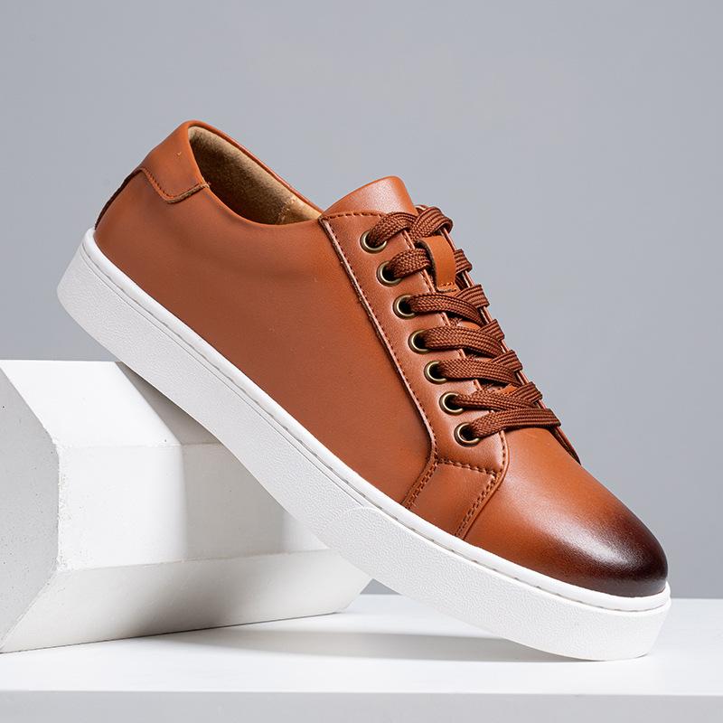Extra large size men's shoes spring 2025 new trend board shoes British style color polishing casual shoes soft sole white shoes men