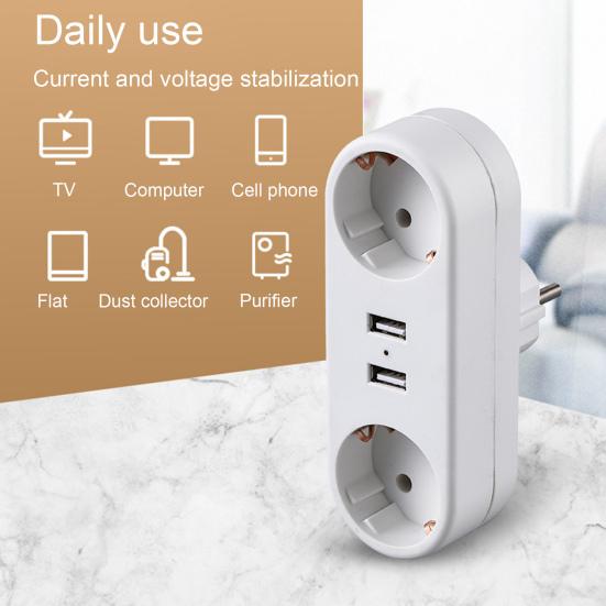 Wall Plate Socket Adapter Flame Retardant Voltage Protection Superior Safety Power Strip with USB Charging Ports