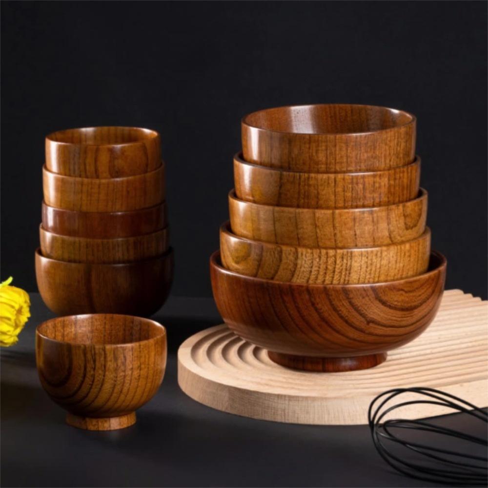 Japanese Style Wooden Bowls Handmade Crafts Wooden Utensils New Food Containers  Tableware
