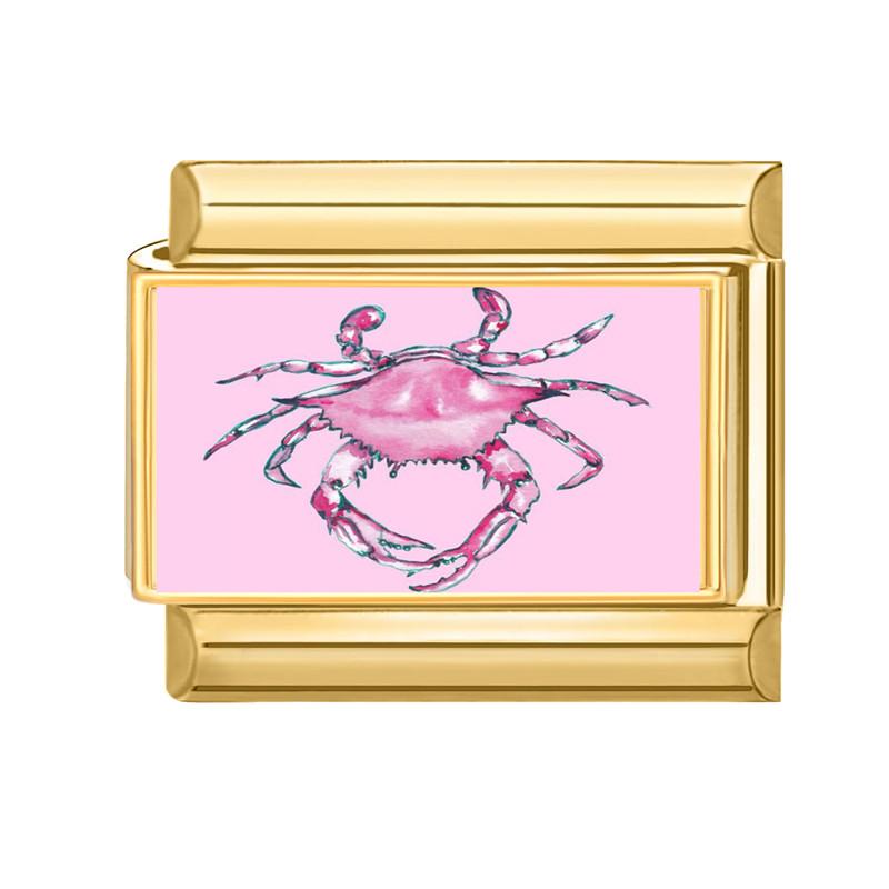 New Sea Series Starfish Shell Crab Conch Golden Italian Charm Links Fit 9mm Stainless Steel Bracelet DIY Making Christmas Gift