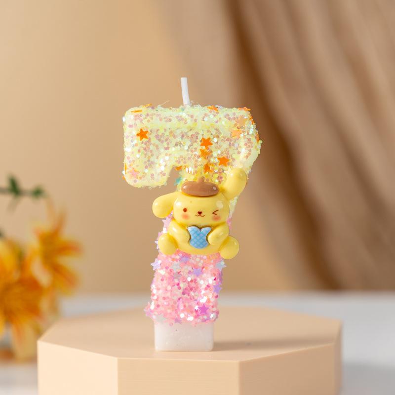 Kreative Bär Digitale Geburtstagskerze Party Szene Layout Requisiten Erstes Jahr Kuchen Dekoration