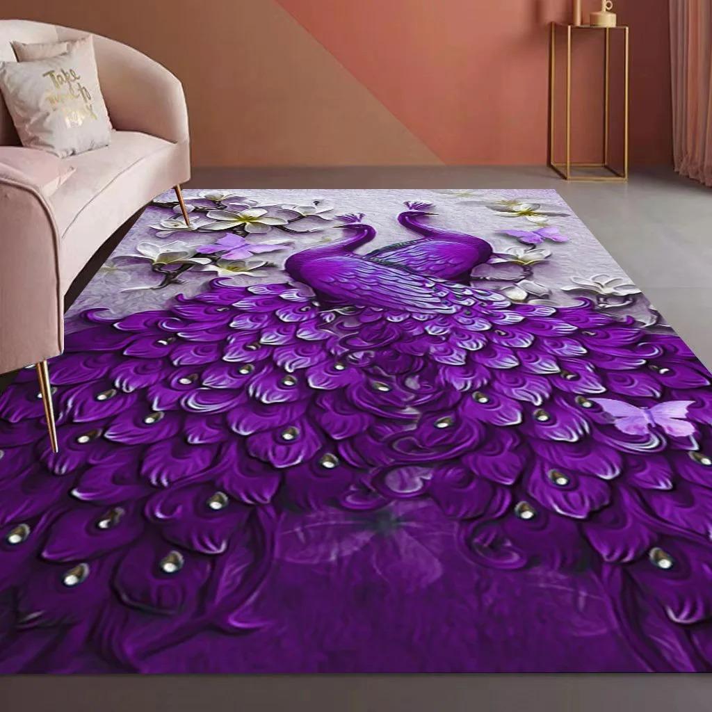 Schmetterling Pfau Wohnzimmer Teppich Bunt Dekorative Fußmatte für Schlafzimmer Veranda Küche Geschäft Rutschfest Sofa Couchtisch Teppich
