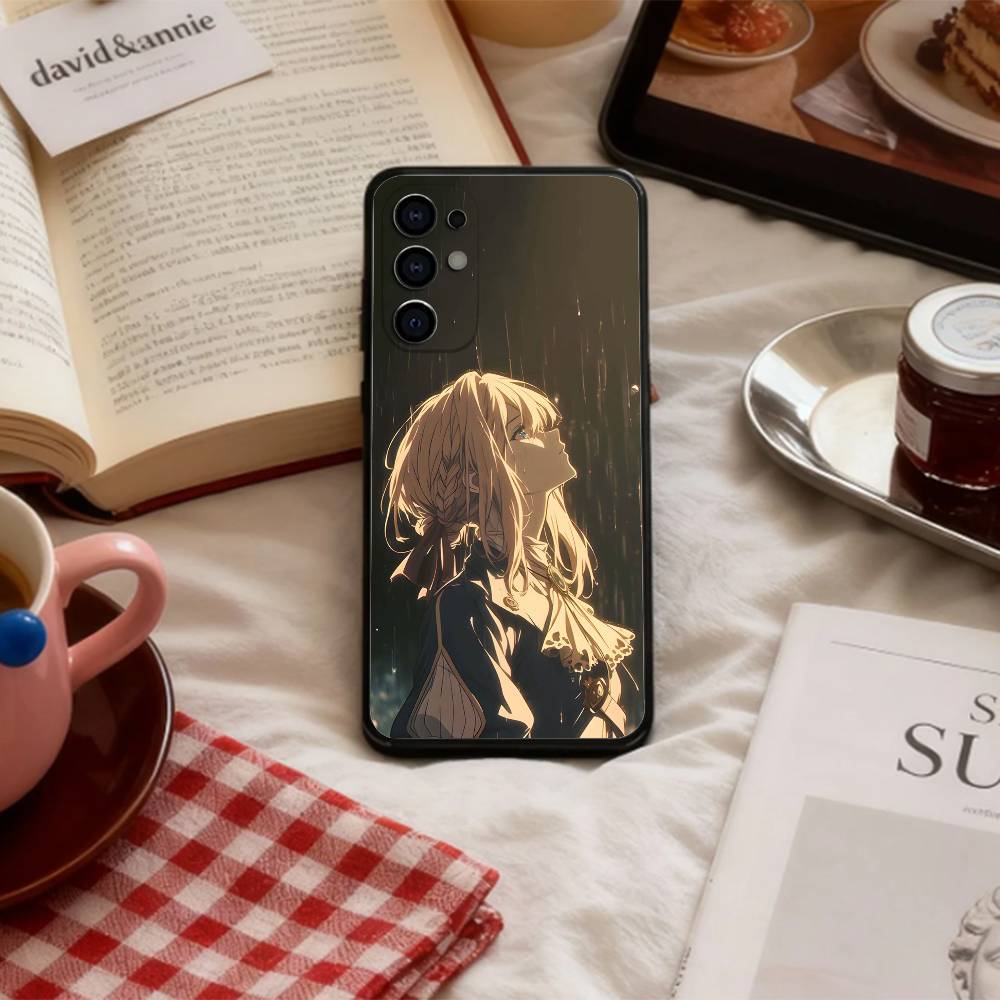 Aesthetic Violet E-Evergarden Phone Case For Samsung S 25,24,23,22,30,21,10,9,Ultra,Plus,Lite,FE,4,5 G Soft Black Case