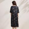 Zhaojun Women's Mulberry Silk Ink Print Midi Dress