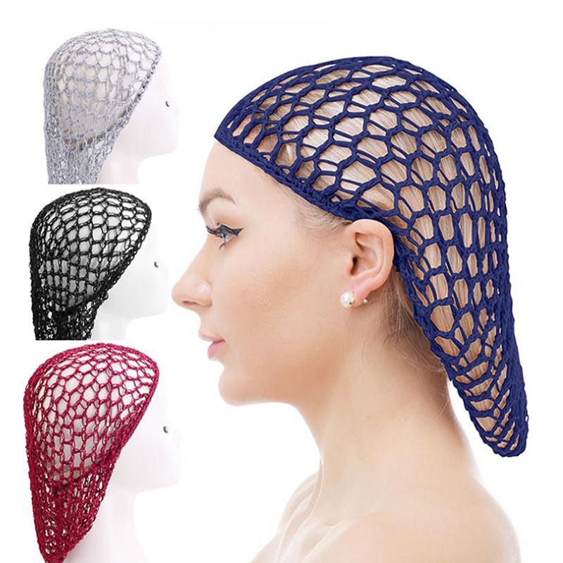 Sleeping Nightcap Turban Headwear Hair Nets Fashion Women Crochet Hair Snood Elastic Edge Long Hair Net Mesh