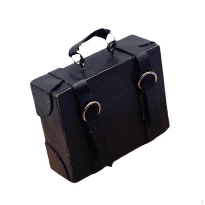 Miniature Wooden Briefcase Model for Dollhouse Decor